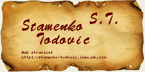 Stamenko Todović vizit kartica